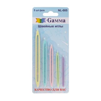 Иглы для шитья ручные "Gamma" NL-005 для вязаных изд. 5 шт.  в блистере